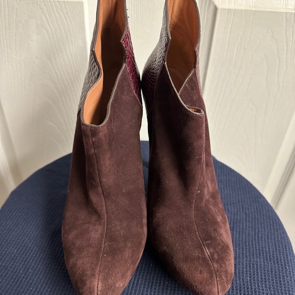 Sigerson Morrison Burgundy Sued/Leather ankle boot - Picture 3 of 10